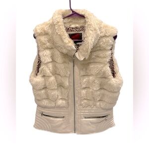 Celsius Premium Jacket Vest 100% Vegan Furs Cream Color Women’s Size XL